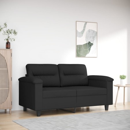 Sofá de 2 plazas de tela de microfibra negro 120 cm de , Sofás - Ref: Foro24-359558, Precio: 251,08 €, Descuento: %