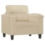 Sillón de tela de microfibra color crema 60 cm de , Sofás - Ref: Foro24-359553, Precio: 198,68 €, Descuento: %