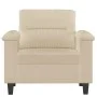 Sillón de tela de microfibra color crema 60 cm de , Sofás - Ref: Foro24-359553, Precio: 198,68 €, Descuento: %