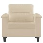 Sillón de tela de microfibra color crema 60 cm de , Sofás - Ref: Foro24-359553, Precio: 202,38 €, Descuento: %