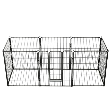 Corral para perros 8 paneles de acero 80x100 cm negro de vidaXL, Casetas y cercados para perros - Ref: Foro24-170574, Precio:...