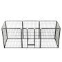 Corral para perros 8 paneles de acero 80x100 cm negro de vidaXL, Casetas y cercados para perros - Ref: Foro24-170574, Precio:...