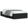 Cama con cajones madera de ingeniería negro 100x200 cm de , Camas y somieres - Ref: Foro24-3207288, Precio: 137,18 €, Descuen...