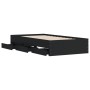 Cama con cajones madera de ingeniería negro 100x200 cm de , Camas y somieres - Ref: Foro24-3207288, Precio: 137,18 €, Descuen...
