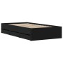 Cama con cajones madera de ingeniería negro 100x200 cm de , Camas y somieres - Ref: Foro24-3207288, Precio: 137,18 €, Descuen...