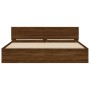 Estructura de cama con cabecero marrón roble 160x200 cm de , Camas y somieres - Ref: Foro24-3207475, Precio: 210,00 €, Descue...