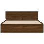 Estructura de cama con cabecero marrón roble 150x200 cm de , Camas y somieres - Ref: Foro24-3207482, Precio: 226,75 €, Descue...