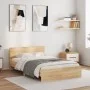 Estructura de cama con cabecero roble Sonoma 120x190 cm de , Camas y somieres - Ref: Foro24-3207513, Precio: 185,31 €, Descue...