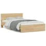 Estructura de cama con cabecero roble Sonoma 120x190 cm de , Camas y somieres - Ref: Foro24-3207513, Precio: 185,31 €, Descue...