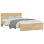 Estructura de cama con cabecero roble Sonoma 120x190 cm de , Camas y somieres - Ref: Foro24-3207513, Precio: 185,31 €, Descue...