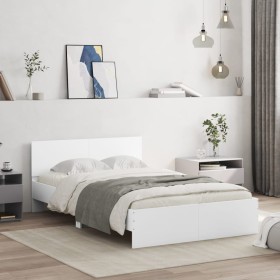 Estructura de cama con cabecero blanca 120x190 cm de , Camas y somieres - Ref: Foro24-3207511, Precio: 173,76 €, Descuento: %