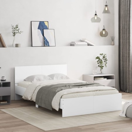 Estructura de cama con cabecero blanca 120x190 cm de , Camas y somieres - Ref: Foro24-3207511, Precio: 173,76 €, Descuento: %