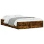 Cama con cajones madera de ingeniería roble ahumado 120x190 cm de , Camas y somieres - Ref: Foro24-3207319, Precio: 177,35 €,...