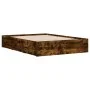 Cama con cajones madera de ingeniería roble ahumado 120x190 cm de , Camas y somieres - Ref: Foro24-3207319, Precio: 177,35 €,...
