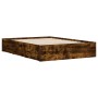 Cama con cajones madera de ingeniería roble ahumado 120x190 cm de , Camas y somieres - Ref: Foro24-3207319, Precio: 180,04 €,...