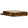 Cama con cajones madera de ingeniería roble ahumado 120x190 cm de , Camas y somieres - Ref: Foro24-3207319, Precio: 177,35 €,...
