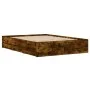 Cama con cajones madera de ingeniería roble ahumado 120x190 cm de , Camas y somieres - Ref: Foro24-3207319, Precio: 177,35 €,...