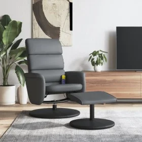 Sillón de masaje reclinable con reposapiés cuero sintético gris de , Sillones - Ref: Foro24-356730, Precio: 137,40 €, Descuen...