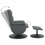 Sillón de masaje reclinable con reposapiés cuero sintético gris de , Sillones - Ref: Foro24-356730, Precio: 137,40 €, Descuen...