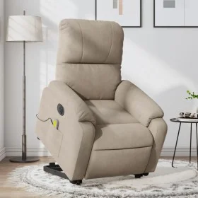 Liftable reclining electric massage chair taupe gray fabric by , Armchairs - Ref: Foro24-3204950, Price: 394,04 €, Discount: %