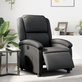 Sillón reclinable eléctrico de cuero auténtico negro de , Sillones - Ref: Foro24-3204254, Precio: 384,93 €, Descuento: %