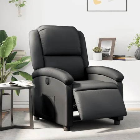 Sillón reclinable eléctrico de cuero auténtico negro de , Sillones - Ref: Foro24-3204254, Precio: 384,93 €, Descuento: %
