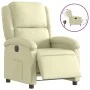 Sillón reclinable eléctrico de cuero auténtico blanco crema de , Sillones - Ref: Foro24-3204256, Precio: 358,33 €, Descuento: %
