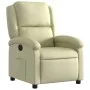 Sillón reclinable eléctrico de cuero auténtico blanco crema de , Sillones - Ref: Foro24-3204256, Precio: 358,33 €, Descuento: %