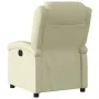 Sillón reclinable eléctrico de cuero auténtico blanco crema de , Sillones - Ref: Foro24-3204256, Precio: 358,33 €, Descuento: %
