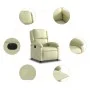 Sillón reclinable eléctrico de cuero auténtico blanco crema de , Sillones - Ref: Foro24-3204256, Precio: 358,33 €, Descuento: %