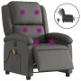 Sillón reclinable de masaje eléctrico cuero auténtico gris de , Sillones - Ref: Foro24-3204261, Precio: 368,22 €, Descuento: %