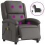 Sillón reclinable de masaje eléctrico cuero auténtico gris de , Sillones - Ref: Foro24-3204261, Precio: 377,73 €, Descuento: %