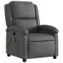 Sillón reclinable de masaje eléctrico cuero auténtico gris de , Sillones - Ref: Foro24-3204261, Precio: 368,22 €, Descuento: %