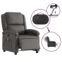 Sillón reclinable de masaje eléctrico cuero auténtico gris de , Sillones - Ref: Foro24-3204261, Precio: 368,22 €, Descuento: %