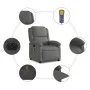 Sillón reclinable de masaje eléctrico cuero auténtico gris de , Sillones - Ref: Foro24-3204261, Precio: 368,22 €, Descuento: %