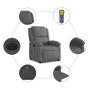 Sillón reclinable de masaje eléctrico cuero auténtico gris de , Sillones - Ref: Foro24-3204261, Precio: 377,73 €, Descuento: %