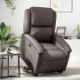 Sillón reclinable elevable cuero auténtico marrón oscuro de , Sillones - Ref: Foro24-3204263, Precio: 404,79 €, Descuento: %