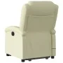Sillón reclinable de masaje elevable cuero auténtico crema de , Sillones - Ref: Foro24-3204268, Precio: 401,77 €, Descuento: %