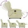 Sillón reclinable de masaje elevable cuero auténtico crema de , Sillones - Ref: Foro24-3204268, Precio: 401,77 €, Descuento: %