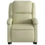 Sillón reclinable de masaje elevable cuero auténtico crema de , Sillones - Ref: Foro24-3204268, Precio: 401,77 €, Descuento: %