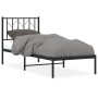 Estructura de cama con cabecero metal negro 75x190 cm de , Camas y somieres - Ref: Foro24-374427, Precio: 63,62 €, Descuento: %