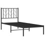 Estructura de cama con cabecero metal negro 75x190 cm de , Camas y somieres - Ref: Foro24-374427, Precio: 63,62 €, Descuento: %