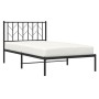 Estructura de cama con cabecero metal negro 100x190 cm de , Camas y somieres - Ref: Foro24-374431, Precio: 74,81 €, Descuento: %