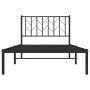 Estructura de cama con cabecero metal negro 100x190 cm de , Camas y somieres - Ref: Foro24-374431, Precio: 74,81 €, Descuento: %