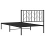 Estructura de cama con cabecero metal negro 100x190 cm de , Camas y somieres - Ref: Foro24-374431, Precio: 74,81 €, Descuento: %
