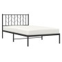 Estructura de cama con cabecero metal negro 107x203 cm de , Camas y somieres - Ref: Foro24-374433, Precio: 64,93 €, Descuento: %