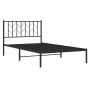Estructura de cama con cabecero metal negro 107x203 cm de , Camas y somieres - Ref: Foro24-374433, Precio: 64,93 €, Descuento: %