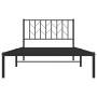 Estructura de cama con cabecero metal negro 107x203 cm de , Camas y somieres - Ref: Foro24-374433, Precio: 64,93 €, Descuento: %