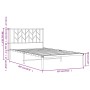 Estructura de cama con cabecero metal negro 107x203 cm de , Camas y somieres - Ref: Foro24-374433, Precio: 64,93 €, Descuento: %