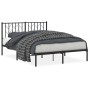 Estructura de cama con cabecero metal negro 140x200 cm de , Camas y somieres - Ref: Foro24-374438, Precio: 125,42 €, Descuent...